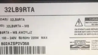 130)Tela HD TV (32LB9RTA)Tcom LC320wo01-slb1-g31imagem negativa borrada resolvido com jamp