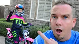 Teaching Madison to Ride Trinity's Motorcycle!!!