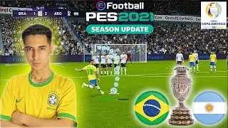 BRASIL x ARGENTINA FINAL COPA AMÉRICA PES 2021 DESAFIOS DE FUTEBOL ‹ Rikinho ›