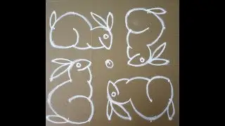 Special kolam | Easy kolam | 7 x 7 Dots | Rabbit design kolam / rangoli