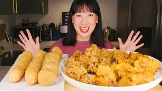 ASMR Mukbang | Spicy Korean Bburinkle Fried Chicken 🍗 Cheese Balls & Cheese Sticks l 뿌링클 치킨먹방