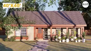 [40'X40'] This is The Perfect Three Bedroom Cottage House With One Car Parking + 1600Sqft Floor Plan