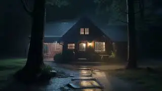 10 Hours of Gentle Rain & Distant Thunder | Cozy Cabin at Night for Sleep & Relaxation