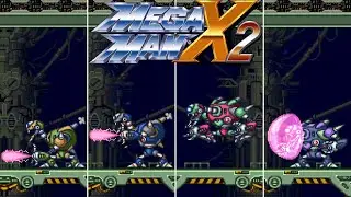 Mega Man X2 [60FPS]: All Raider Killer Forms (Buster Only, No Damage)