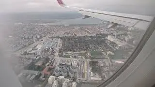 Airbus320 flyover Varna Beach & Varna City and Landing 