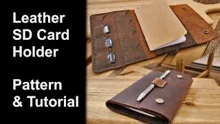#Leather SD Card Holder - #PDF #pattern and tutorial - SD Cards and Field Notes Wallet - #Minimalist