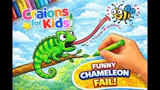 Crayon Chameleon Comes Alive 🦎✨ | Kids Drawing Magic