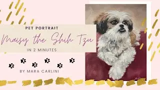 Maisy the Shih Tzu Painting - Pet Portrait by Mara Carlini, Spiritual Artist