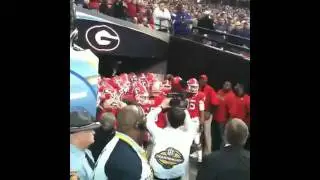 Dawgs intro run in the GA Dome for SEC Championship game