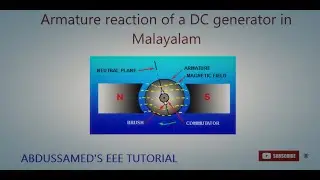Armature reaction of a DC generator in Malayalam. Effects and Compensating winding