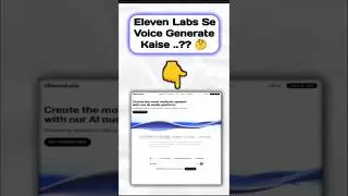 Eleven Labs Se Voice Generate Kaise Kare 🤔😊Ai Voice Generate In Eleven Labs #viralvideo#shorts#viral