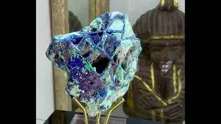 Skull Azurite-Azurite Crystal-Azurite- Rich royal blue colour, Malachite - Liufengshan Mine, China