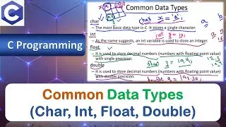 Common Data Types | Char, Int, Float, Double | C Programming Language