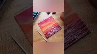Aesthetic acrylic sunset painting/canvas painting for beginners/vibrant sky/seascape/wow art ideas