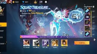 SQUAD TREASURE EVENT FREE FIRE🤡FREE GLOOWALL FROZEN DREAM KAISE MILEGA ? COMPLETE NEW TOP- UP EVENT 