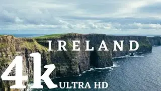 IRELAND: BEAUTIFUL SCENIC HIGHLANDS OF IRELAND 4K AERIAL VIEW.