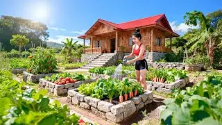 TIMELAPSE - Girl Builds Vegetable Garden Farm From Scratch (30 Days)