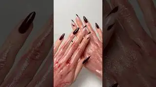 Deep cherry red nails for a/w 🍂 &hearts;️ | Nail Polish Application & Skincare #nails #asmr #nailinspo