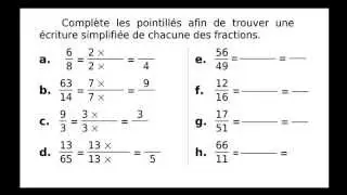 Vid&eacute;o &eacute;l&egrave;ves : Simplification de fractions