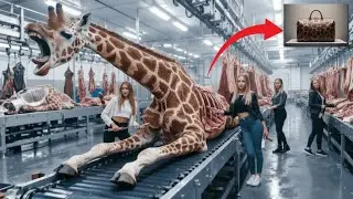 Inside the Giraffe meat Factory: How Raw Giraffe Hide (Full Process)