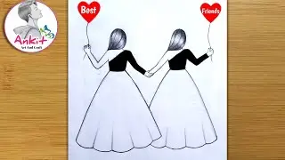 Лучший друг ❤ карандашный рисунок - шаг за шагом / очень легко / как нарисовать рисунок ко Дню др...