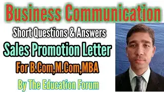 Sales Promotion Letter short questions & answers of Business Communication for B.Com, M.Com, MBA..