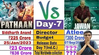 Jawan Box office collection day 7 / Jawan Vs Pathan / Sharukh khan / Pathan box office collection