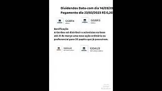Dividendos Data-com Gerdau, Metal&uacute;rgicas Gerdau. GOAU4, GOAU3, GGBR3, GGBR4