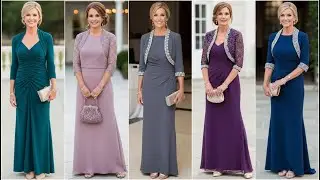 Long Evening Formal Mother of The Bride Dresses: Fitted Wedding Gowns & Bolero Jackets for Bride Mom
