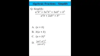 Algebraic Fractions - Simplify #shorts #maths #algebra #fraction #simplify