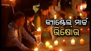Jet Airways employees and their families hold candle light protest at Jantar Mantar