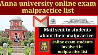 Anna university online exam malpractice list|Mail sent to students involved in malpractice