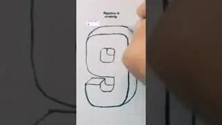 Easy drawing 3d number 9 | #shorts