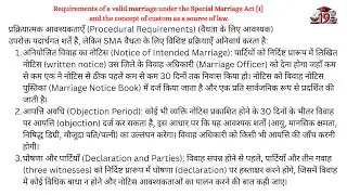 requirements of a valid marriage under the Special Marriage Act [1] and the concept of custom as a s