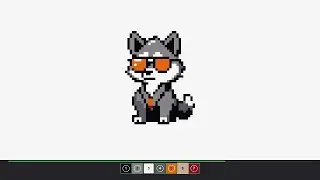 Pixelart creation : wolf with sunglasses