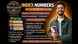 GSEB Class 12 Commerce Statistics | Chapter 1 Index Numbers | Most Important MCQs Board Exam 2026