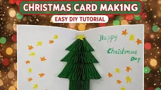 Christmas Card Making | Easy DIY Tutorial |Christmas Tree Making 🌲