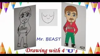 MR BEAST DRAWING: $1,000,000 Influencer Tournament! MR BEAST RECENT VIDEO CARICATURE WITH 4 `U' s