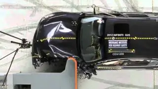 Crash Test 2012 Infiniti G / Nissan Skyline small overlap test IIHS