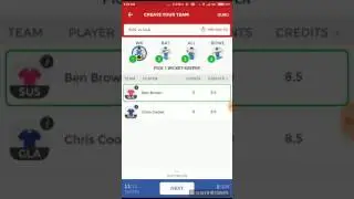DREAM11 ENGLISH T20 BLAST ( SUS VS GLA ) FANTASY TEAM