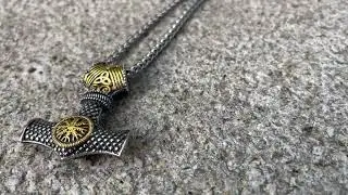 Joyer&iacute;a vikinga de martillo Thors de acero inoxidable, collar vikingo de oro/plata al por mayor