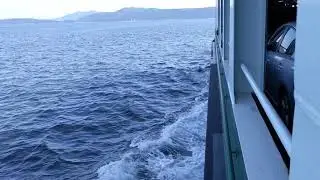 Ferry Samish sailing west toward the mainland, Orcas Island, WA, 2020-08-12