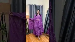 Purple 💜 Printed Anarkali Kurta Set #cotton #anarkali #suit #getthelook #dressoftheday #printed