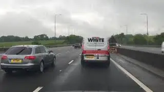 Driving on the A355, M40 and M25 from Beaconsfield Services, Bucks to M25 J24, Potters Bar, Herts