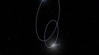 Sirius A & B zooming in from Earth and then changing perspective on their orbits