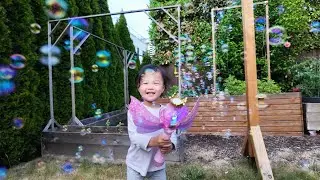 ✨Magical Princess Bubble Wand Machine 👑🫧 | 9000+ Bubbles, Music & Lights for Outdoor Fun!