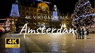 🌧🎥Night walk in Amsterdam with Christmas lights #amsterdam #amsterdamholidays