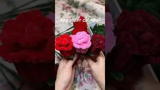 Comment whether you like RED, PINK, or DEEP RED roses most! #pipecleanerflower