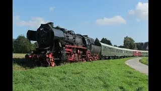 German steam locomotive 52-8038 in Heessen on the railway line Rinteln Stadthagen DDE086899