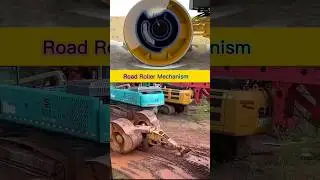 Vibratory Road Roller Animation | Eccentric Mass Rotating Inside Drum Creates Strong Vibrations